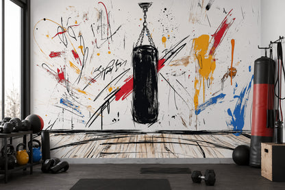Boxing Wallpaper Punching Bag Removable Graffiti Wall Decor