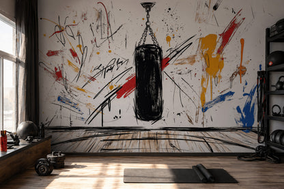 Boxing Wallpaper Punching Bag Removable Graffiti Wall Decor