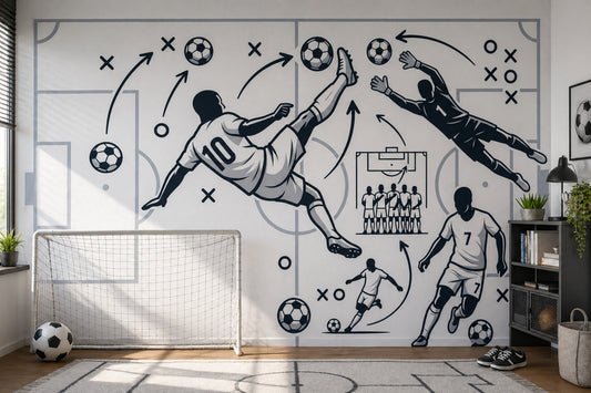 Football Tactics Wallpaper Soccer Sports Mural Removable Wall Decor