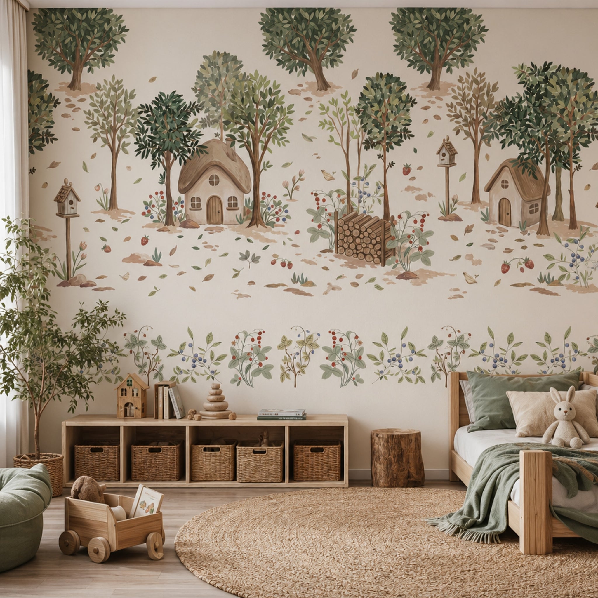 Woodland Wallpaper Storybook Cottage Wall Mural
