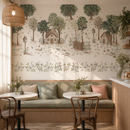 Woodland Wallpaper Storybook Cottage Wall Mural