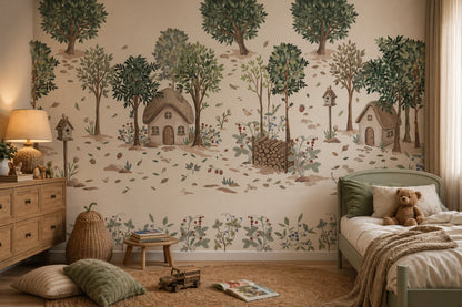 Woodland Wallpaper Storybook Cottage Wall Mural