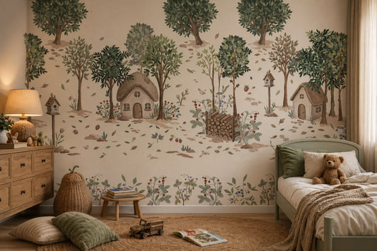 Woodland Wallpaper Storybook Cottage Wall Mural