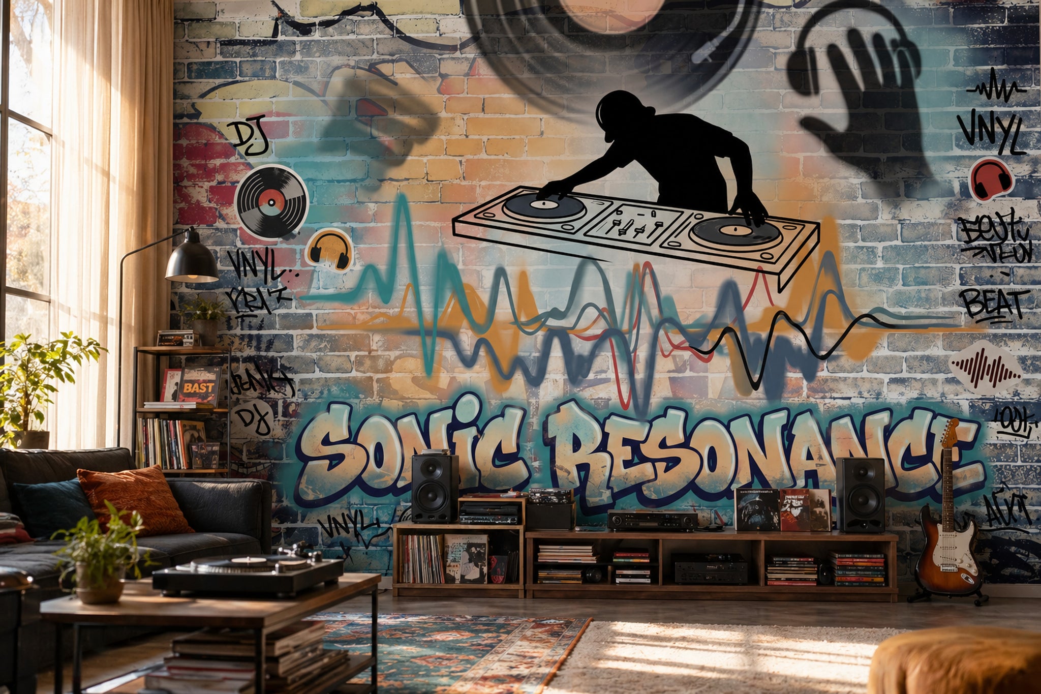 Brick Wall Wallpaper Urban Street Removable Graffiti Wall Decor