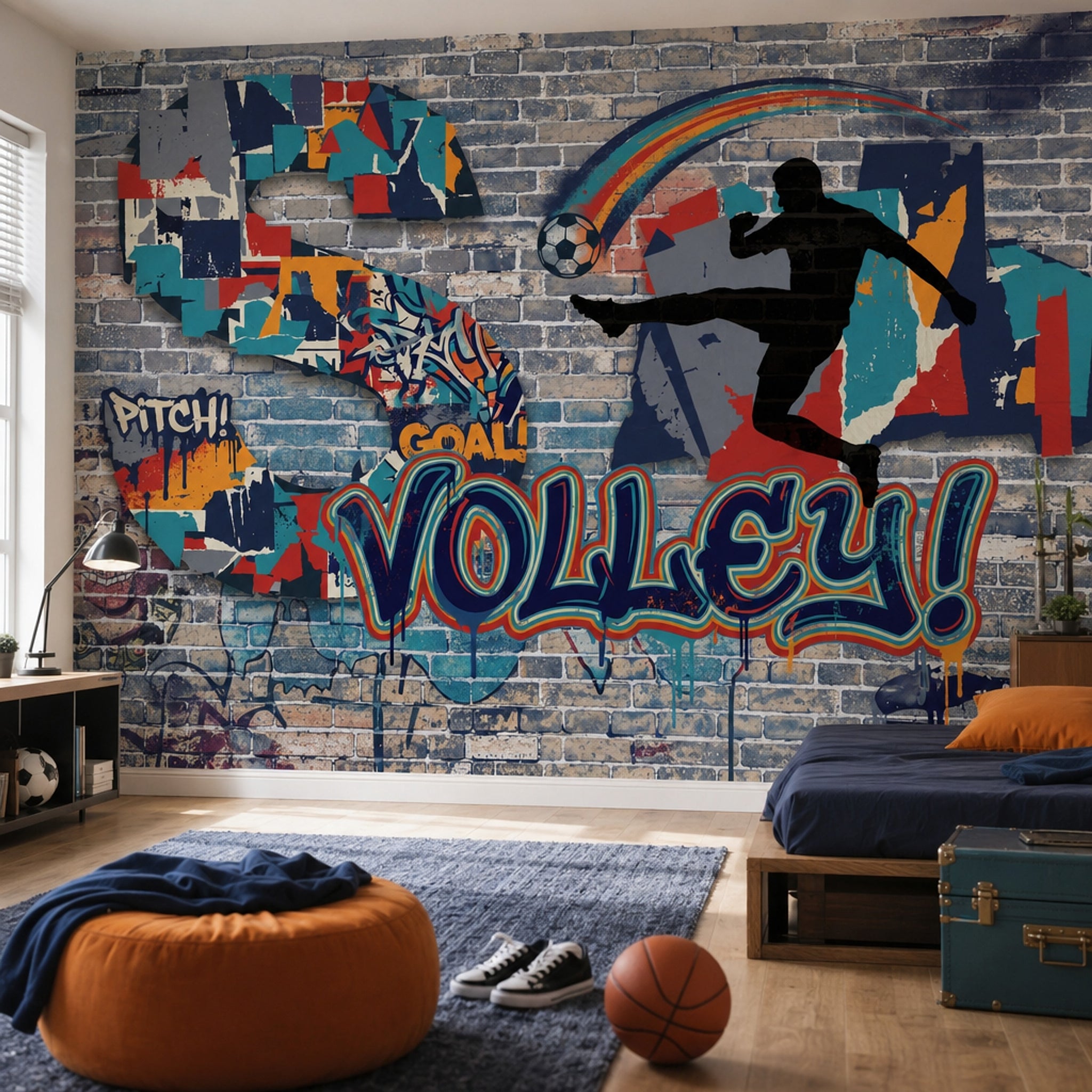 Graffiti Brick Wall Wallpaper Brick Wall Graffiti Brick Wall Removable Wall Decor