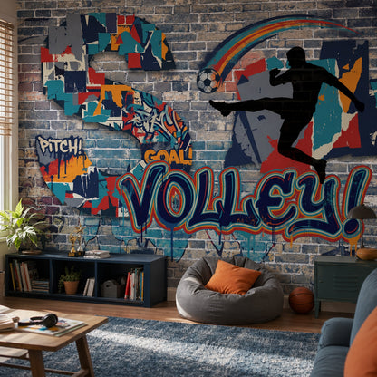 Graffiti Brick Wall Wallpaper Brick Wall Graffiti Brick Wall Removable Wall Decor