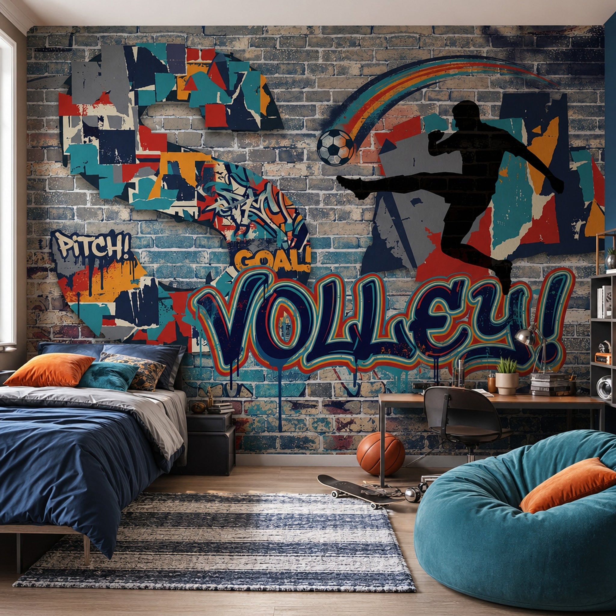 Graffiti Brick Wall Wallpaper Brick Wall Graffiti Brick Wall Removable Wall Decor
