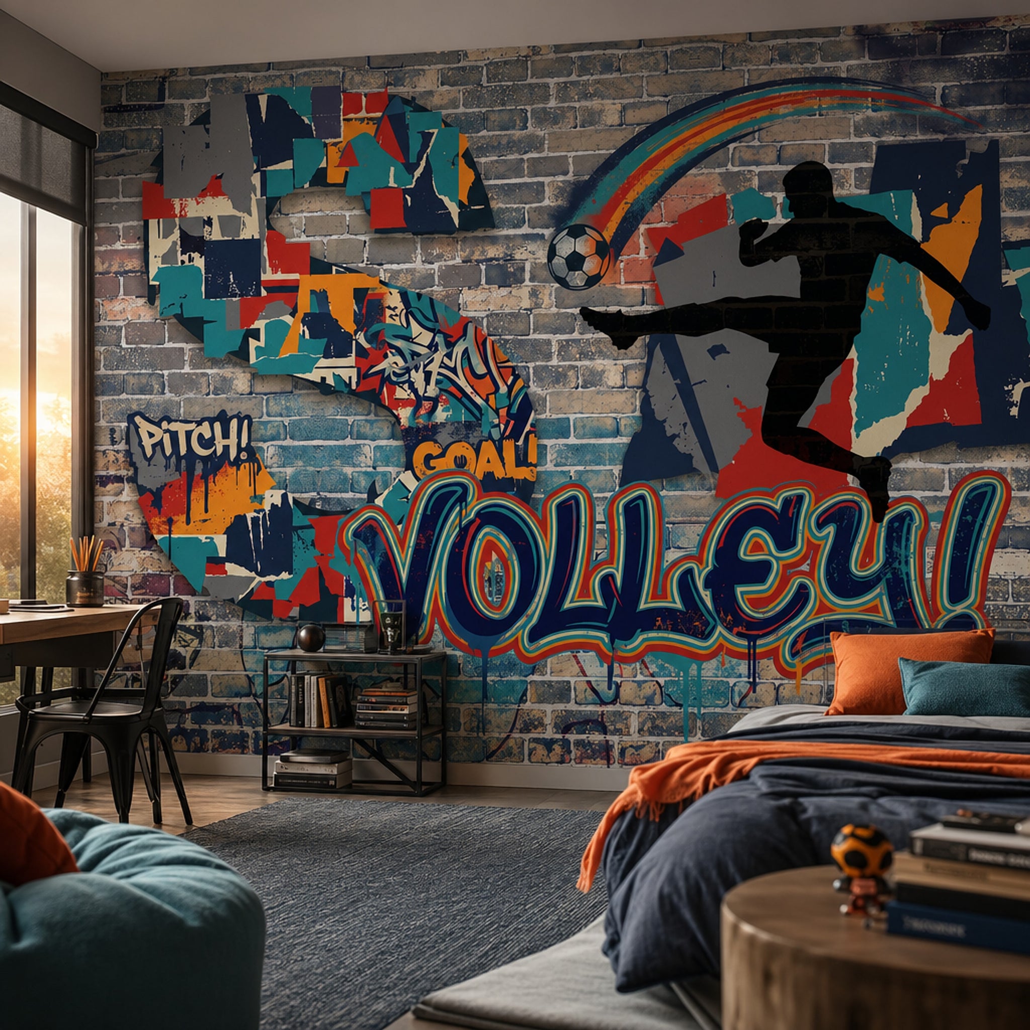 Graffiti Brick Wall Wallpaper Brick Wall Graffiti Brick Wall Removable Wall Decor