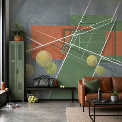 Muted Green Wallpaper Mid Century Modern Wall Mural