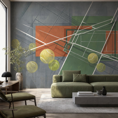 Muted Green Wallpaper Mid Century Modern Wall Mural