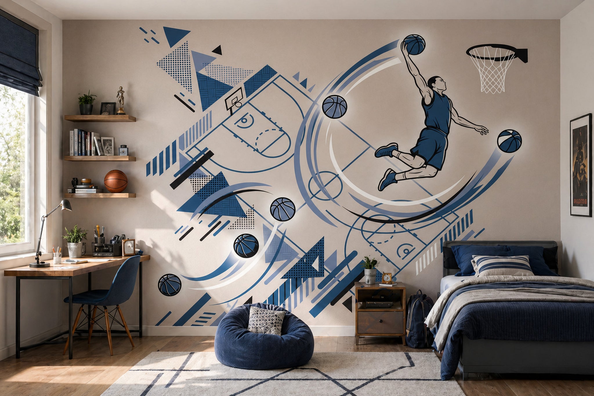 Basketball Wallpaper Dunk Sports Wall Mural
