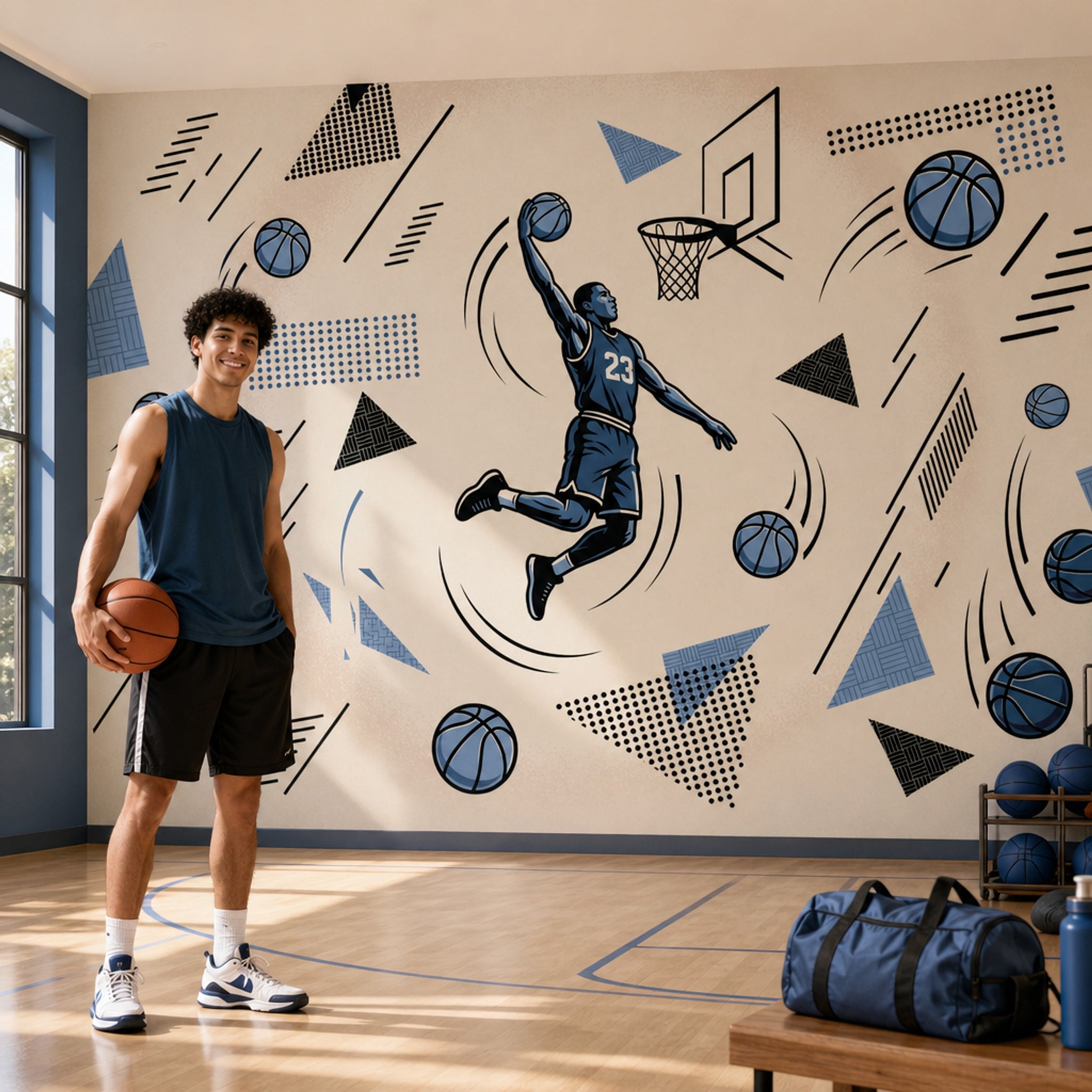 Basketball Wallpaper Dunk Sports Removable Wall Decor