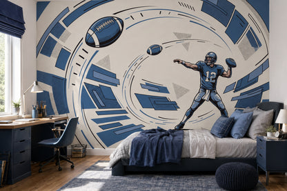 American Football Wallpaper Quarterback Removable Sports Wall Decor