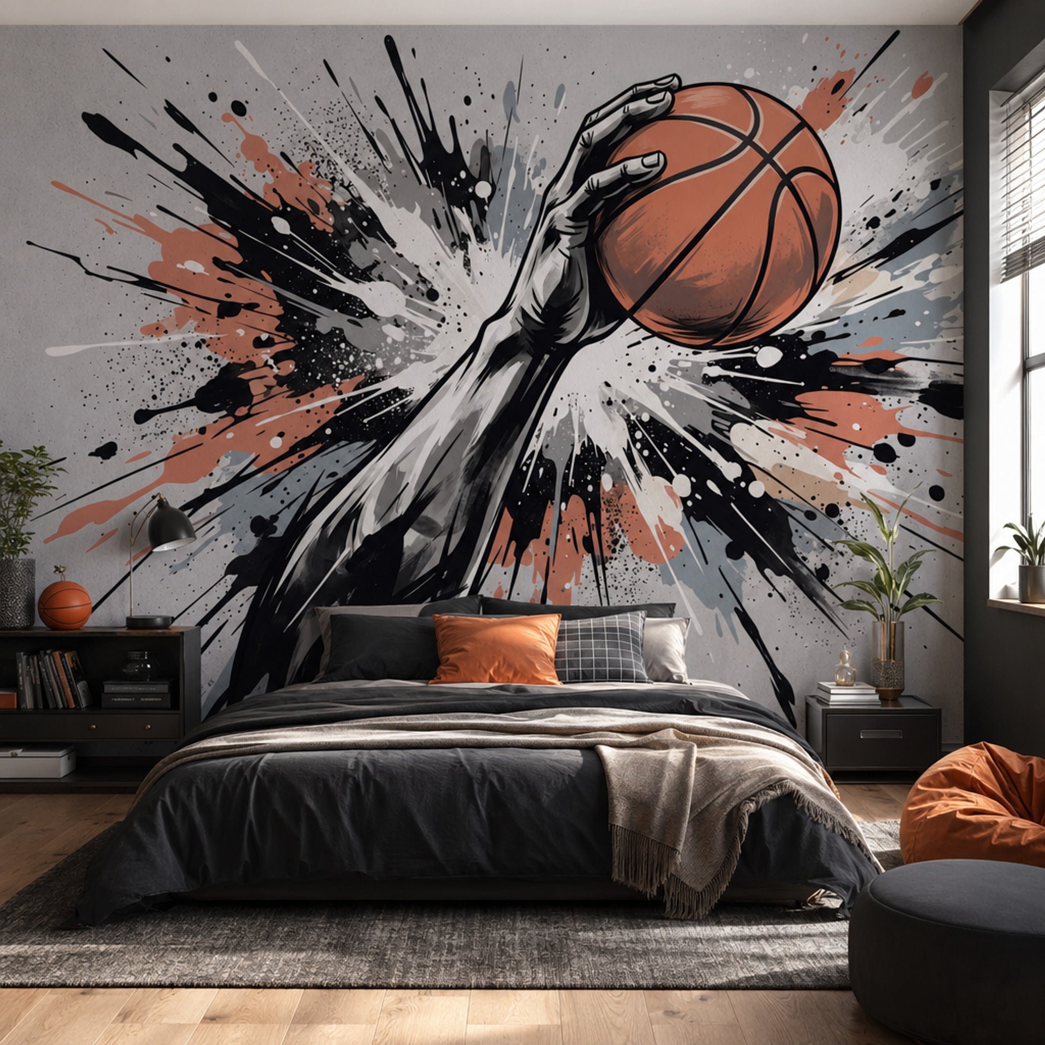 Basketball Wallpaper Sports Urban Street Art Wall Mural