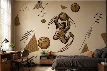 Basketball Wallpaper Athlete Dunk Removable Wall Decor