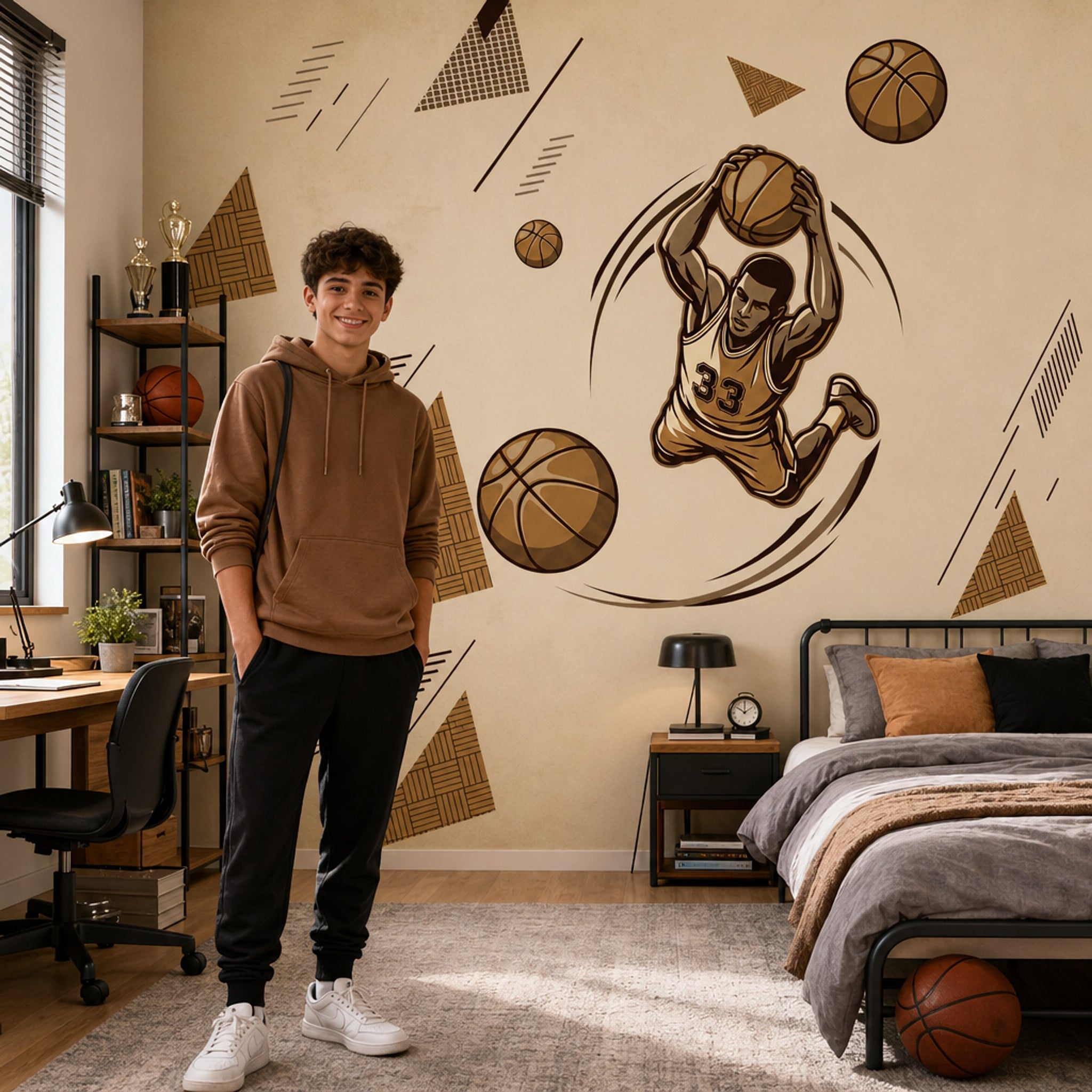 Basketball Wallpaper Athlete Dunk Removable Wall Decor