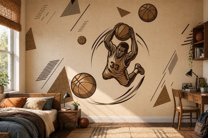 Basketball Wallpaper Athlete Dunk Removable Wall Decor
