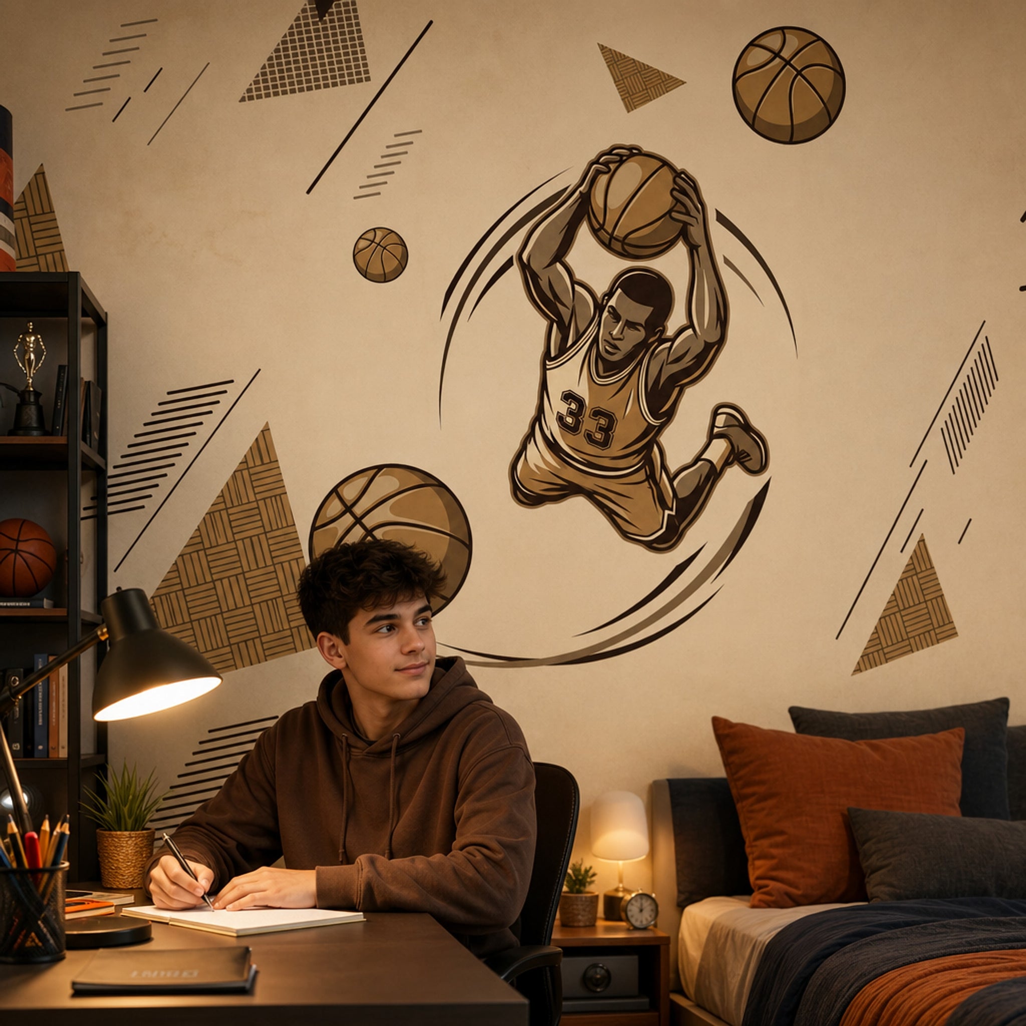Basketball Wallpaper Athlete Dunk Removable Wall Decor