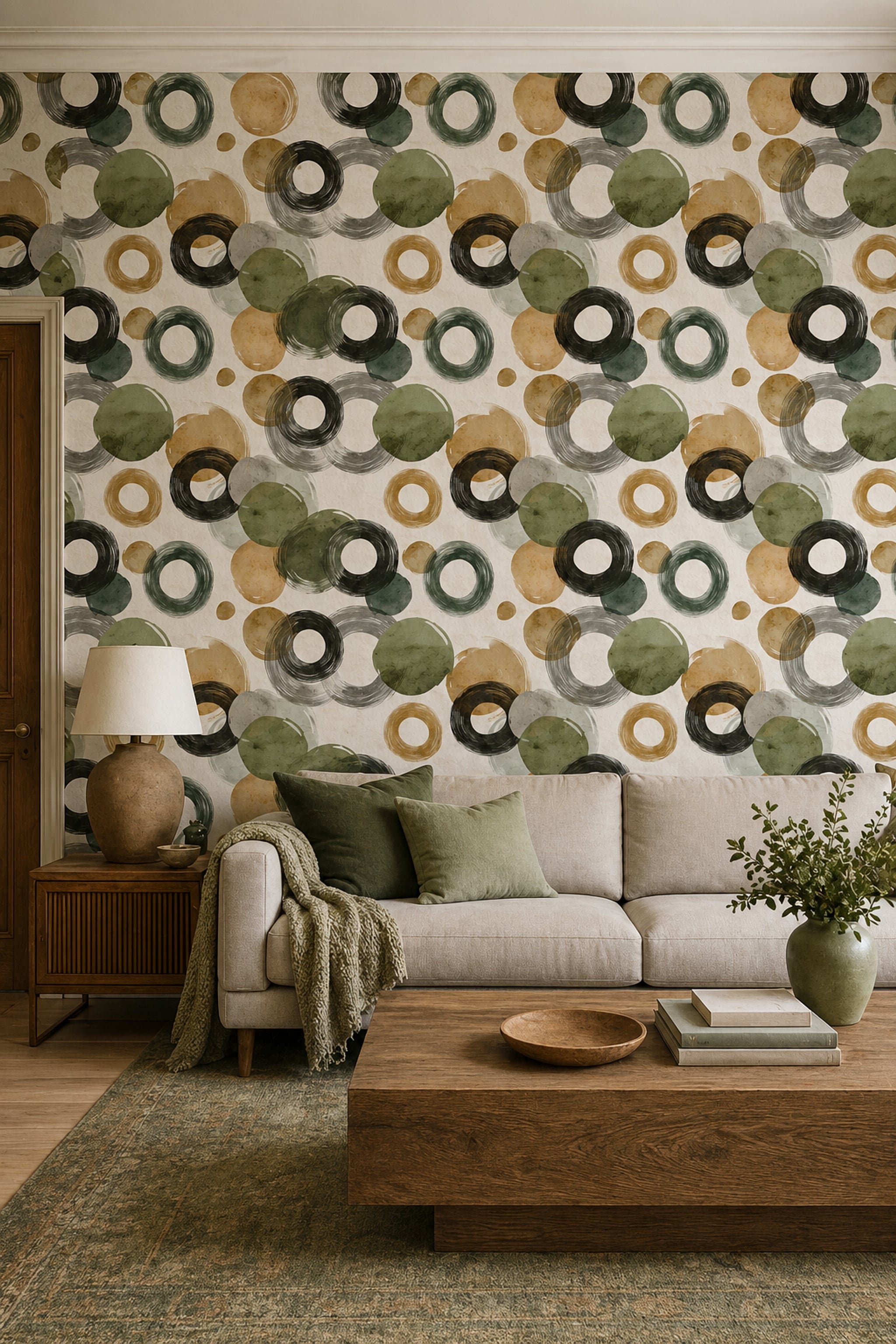 White Background Wallpaper Mid Century Modern Pattern