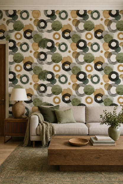 White Background Wallpaper Mid Century Modern Pattern