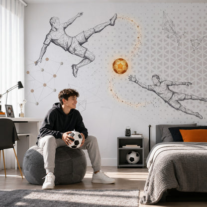 Geometric Wallpaper Wireframe Removable Futuristic Wall Decor