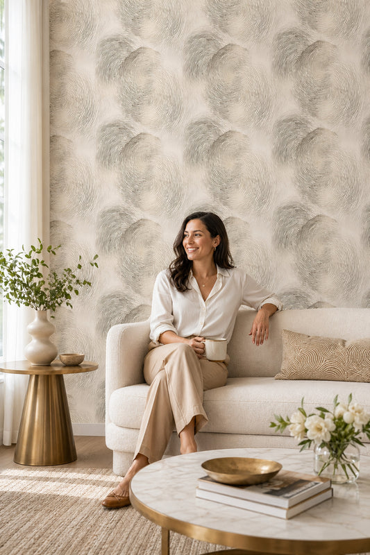 Topographic Map Wallpaper Contour Lines Gradient Decorative Mural
