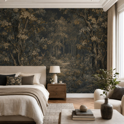Woodland Wallpaper Forest Landscape Removable Toile Style Wall Decor