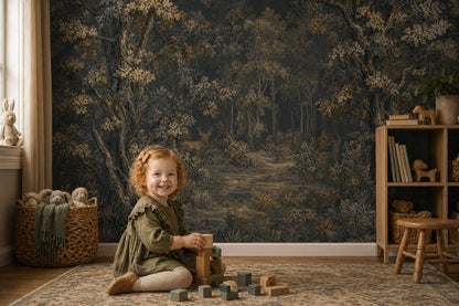 Woodland Wallpaper Forest Landscape Removable Toile Style Wall Decor