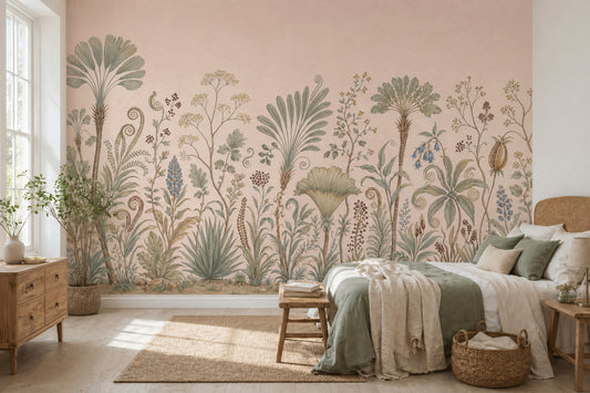 Vintage Botanical Wallpaper Floral Border Removable Desert Plants Wall Decor