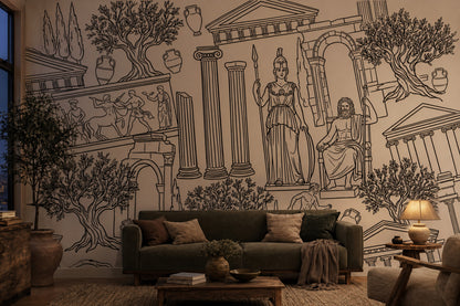 Walls Wallpaper Ancient Classical Removable Wall Decor