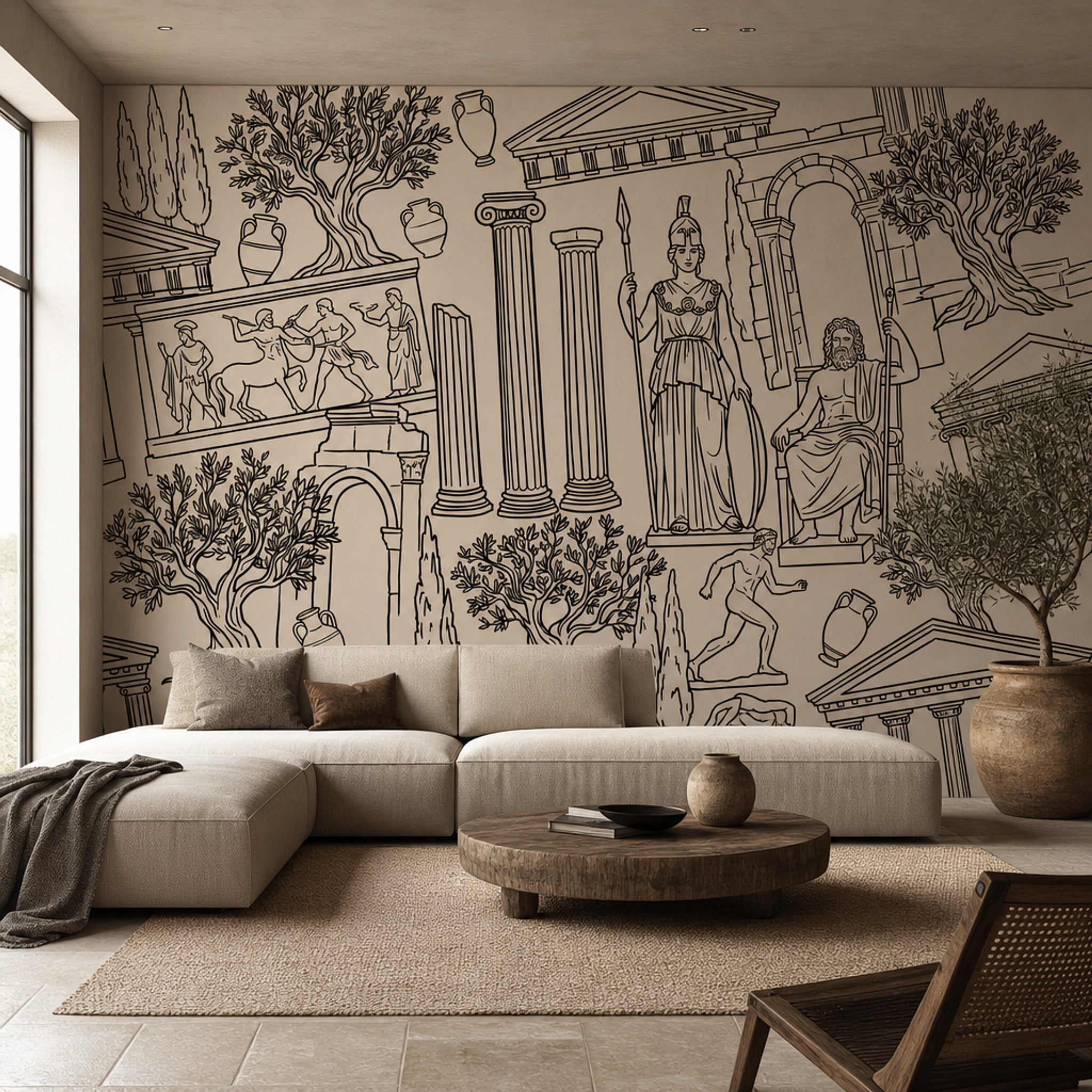 Walls Wallpaper Ancient Classical Removable Wall Decor