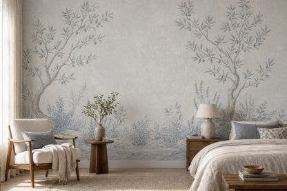 Olive Tree Wallpaper Botanical Removable Mediterranean Wall Decor