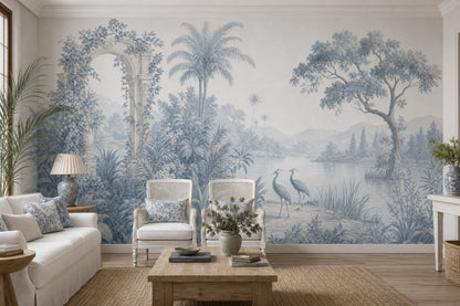 White Background Wallpaper Scenic Landscape Lake Shore Wall Mural
