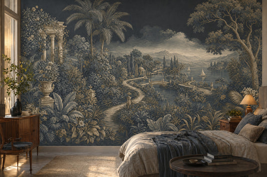 Scenic Landscape Wallpaper Lakeside Vista Removable Tropical Coast Wall Decor