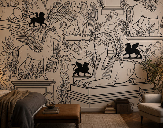 Egyptian Sphinx Wallpaper Mythological Creatures Winged Horse Wall Mural