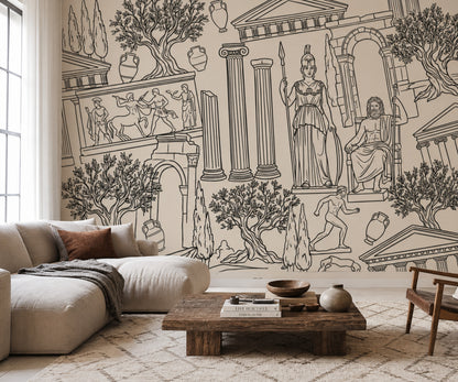 Walls Wallpaper Ancient Classical Removable Wall Decor