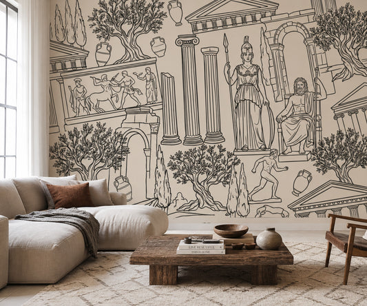 Walls Wallpaper Ancient Classical Removable Wall Decor