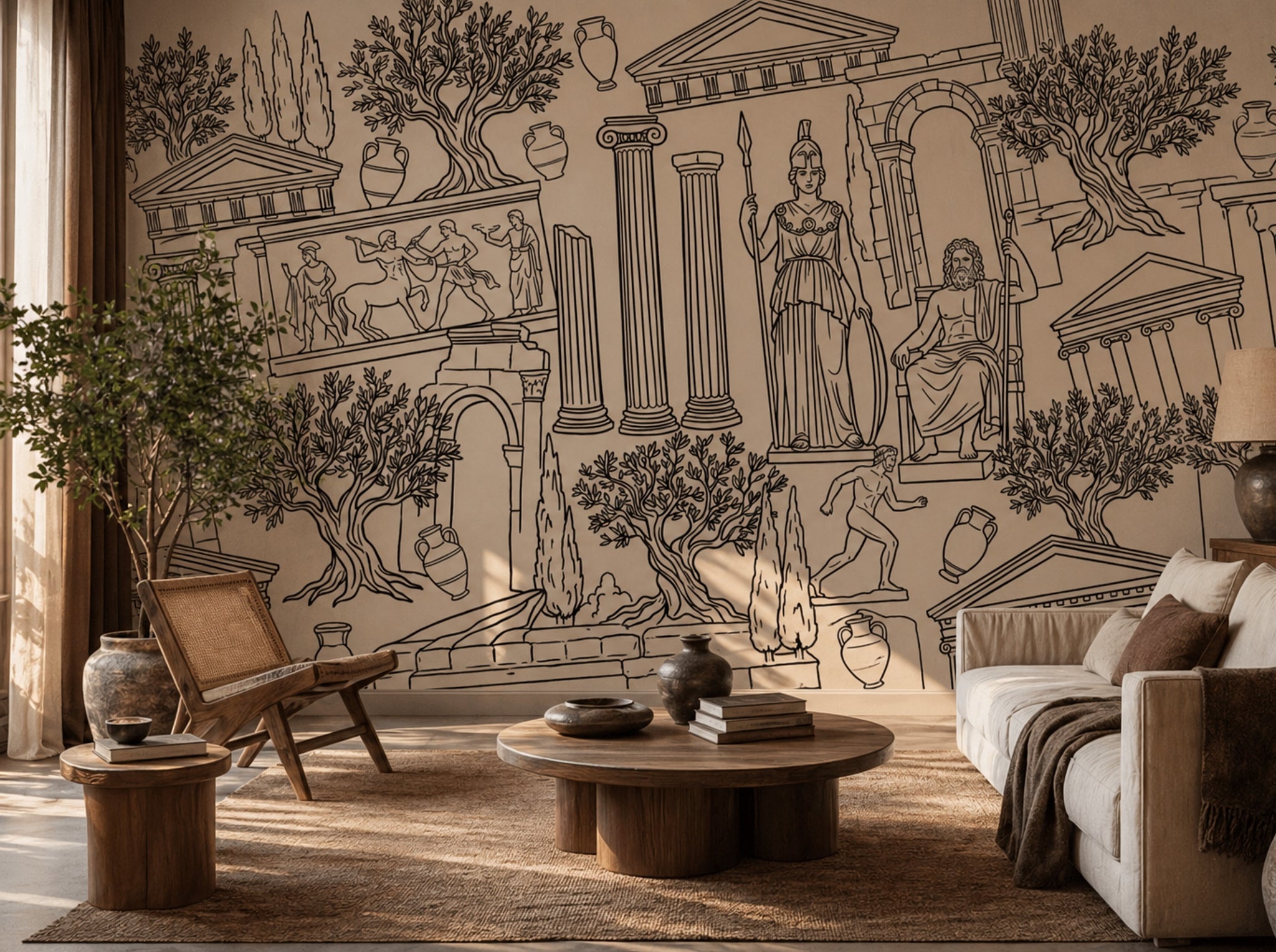 Walls Wallpaper Ancient Classical Removable Wall Decor