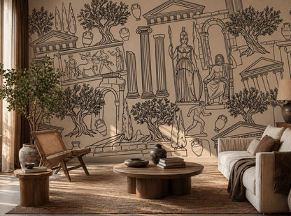 Walls Wallpaper Ancient Classical Removable Wall Decor