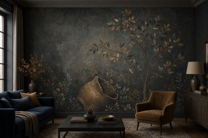 Antique Fresco Wallpaper Toile Removable Cracked Urn Wall Decor
