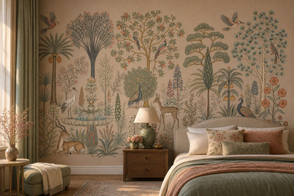 Scenic Landscape Wallpaper Pastoral Panorama Removable Botanical Vista Wall Decor