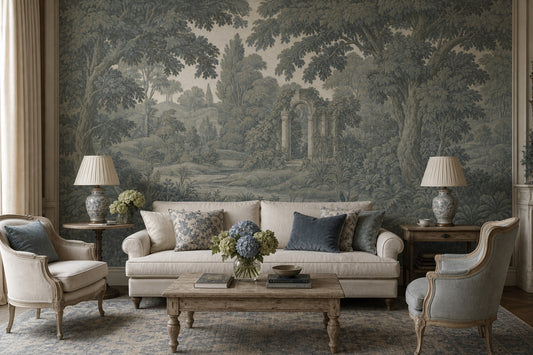 Muted Green Wallpaper Sage Green Removable Vintage Wall Decor
