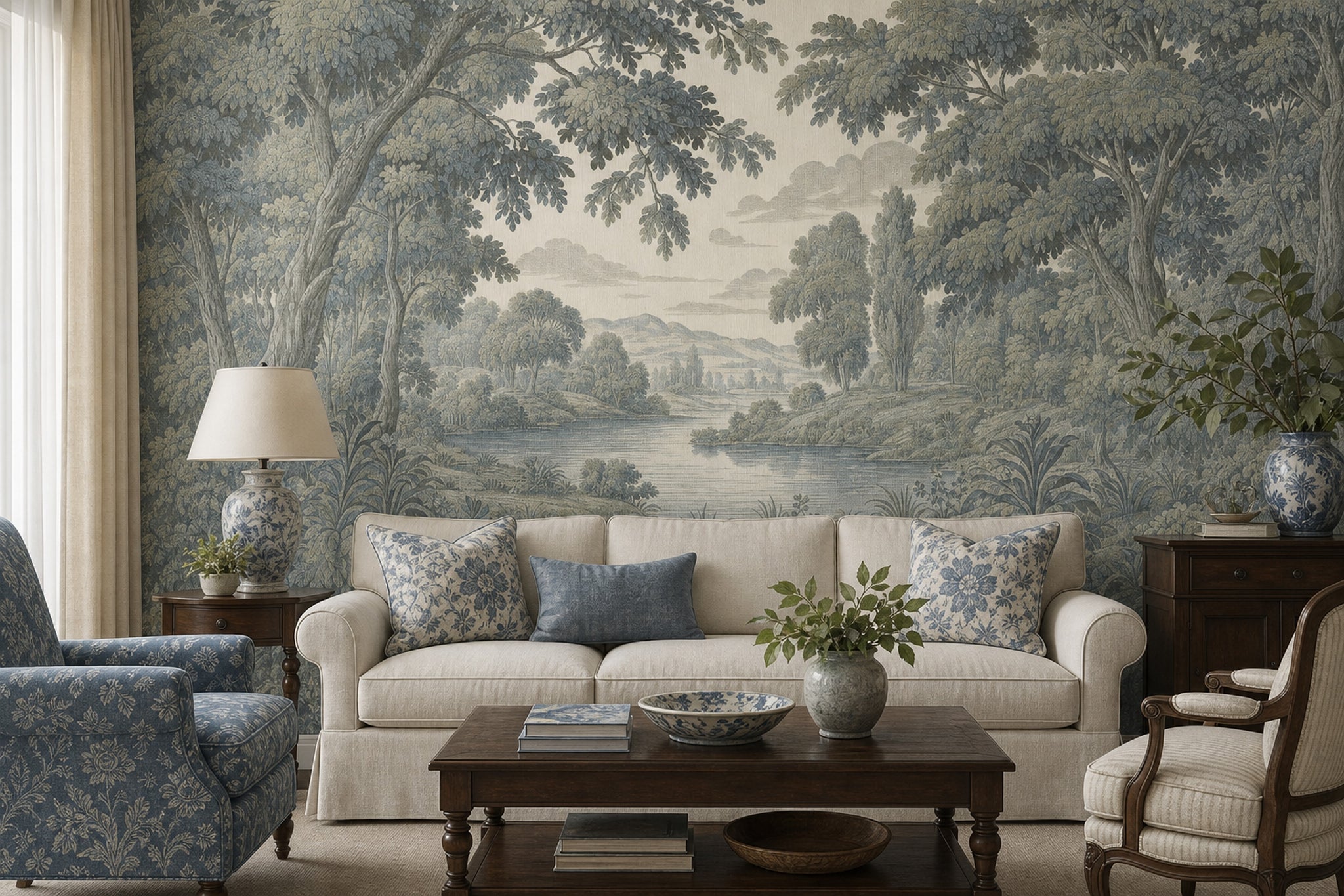 Landscape Wallpaper Toile Pastoral Wall Mural