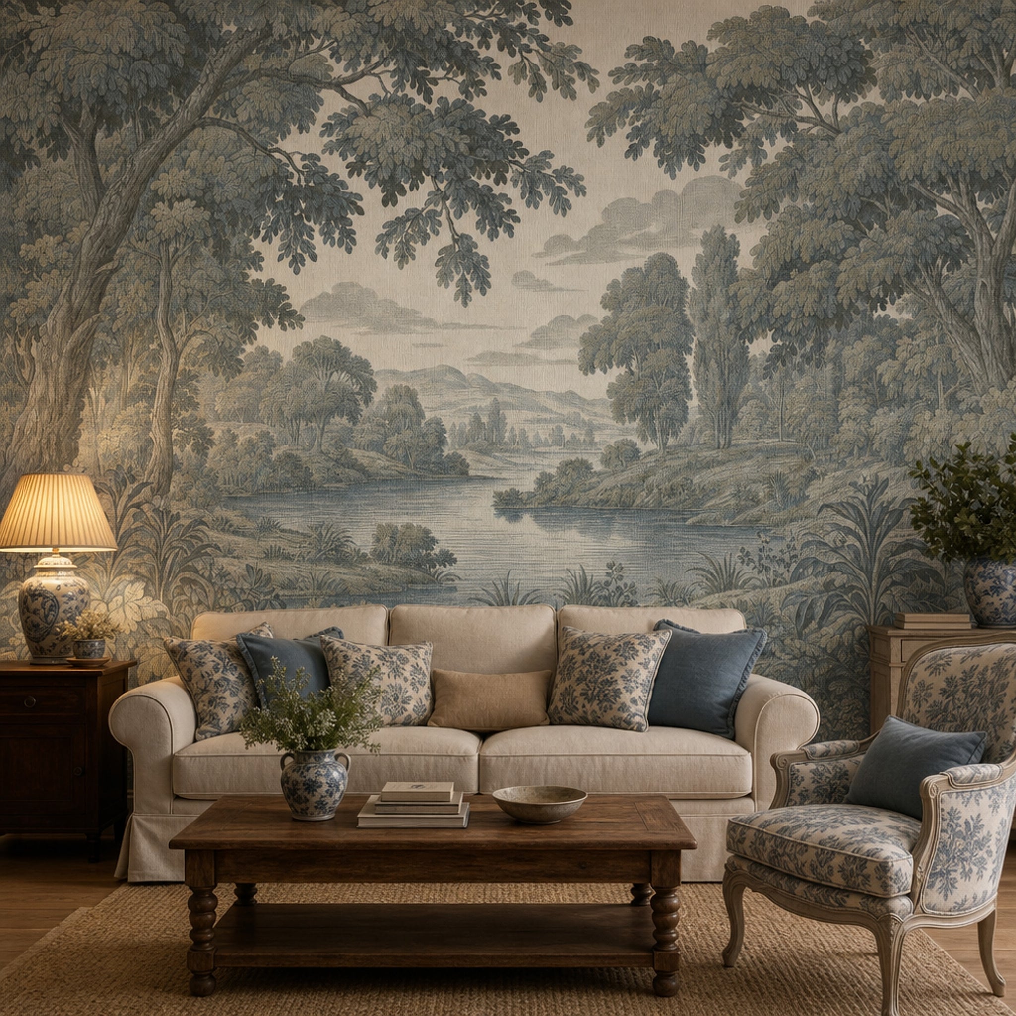 Landscape Wallpaper Toile Pastoral Wall Mural