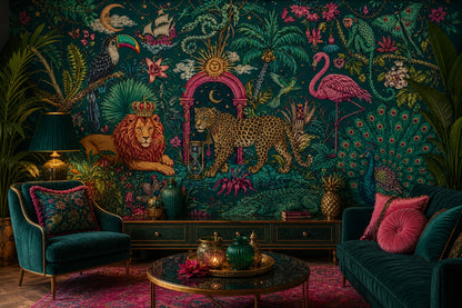 Starry Night Wallpaper Maximalist Tropical Wall Mural
