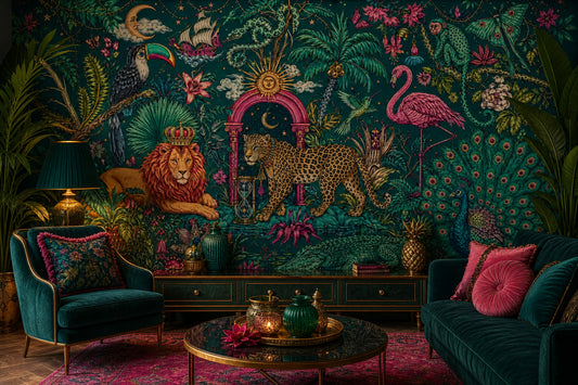 Starry Night Wallpaper Maximalist Tropical Wall Mural