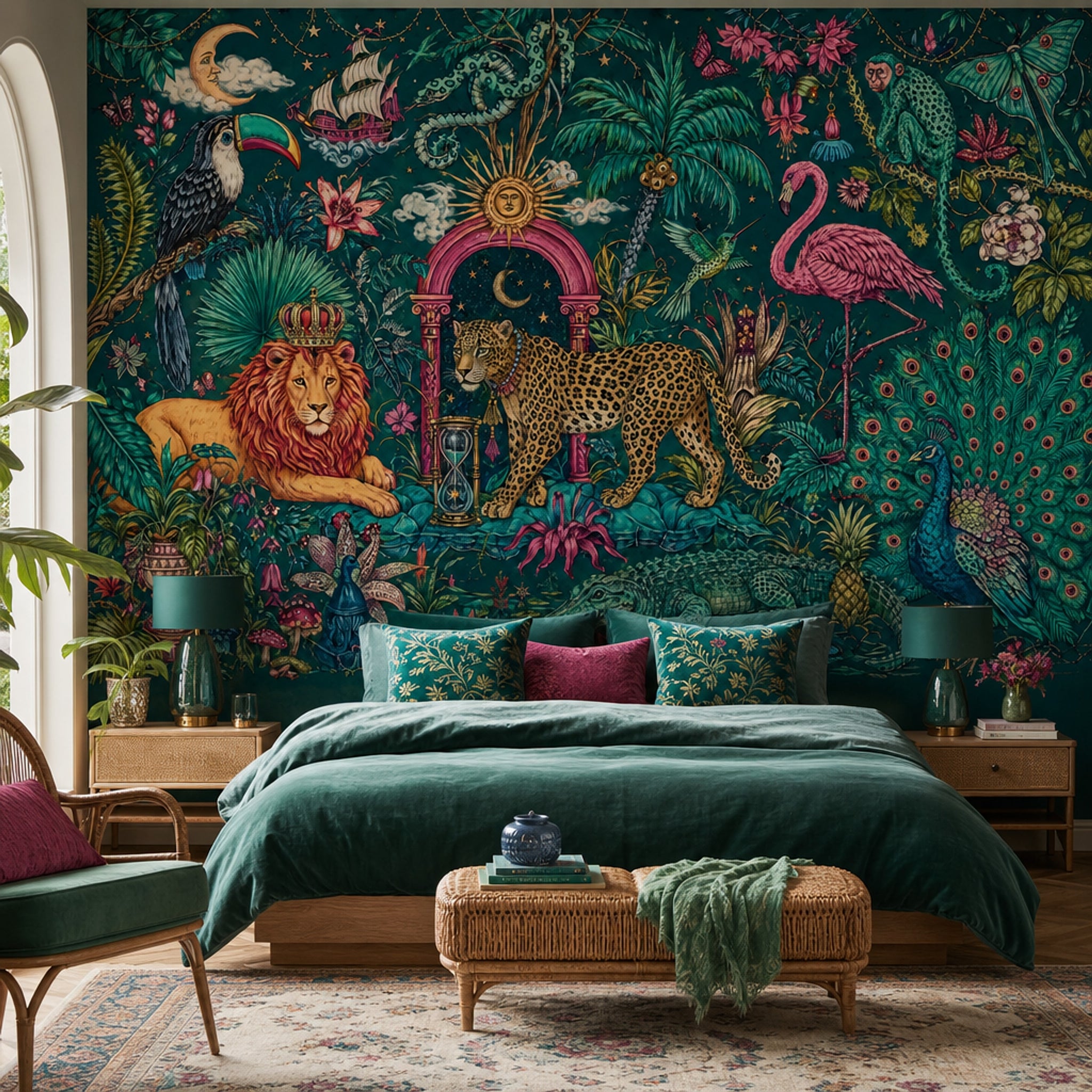 Starry Night Wallpaper Maximalist Tropical Wall Mural