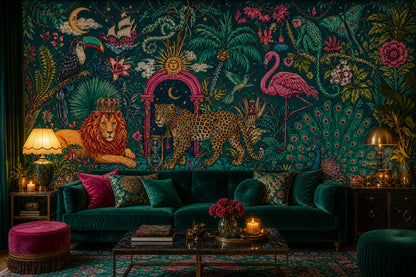 Starry Night Wallpaper Maximalist Tropical Wall Mural