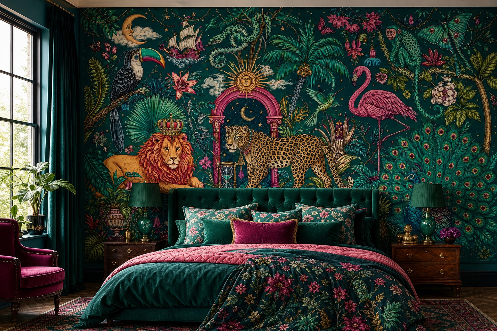 Starry Night Wallpaper Maximalist Tropical Wall Mural
