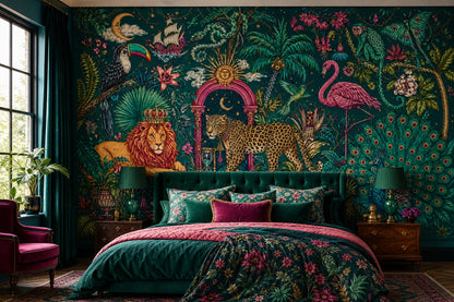 Starry Night Wallpaper Maximalist Tropical Wall Mural